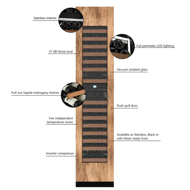 Weinkühlschrank 87 Flaschen mQuvée Edge 45D Anthracite Black
