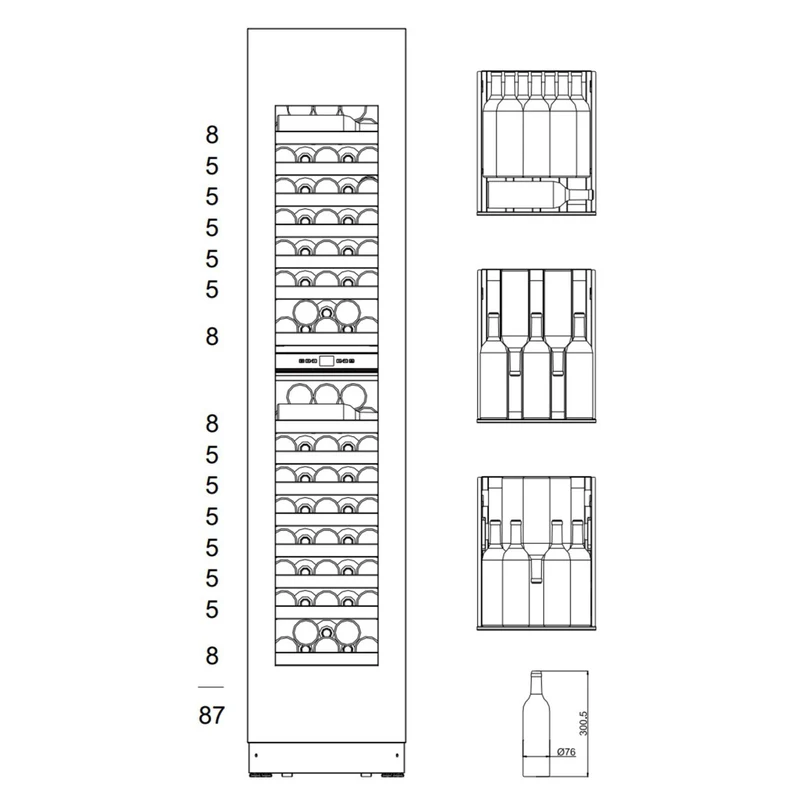 Weinkühlschrank 87 Flaschen mQuvée Edge 45D Panel Ready