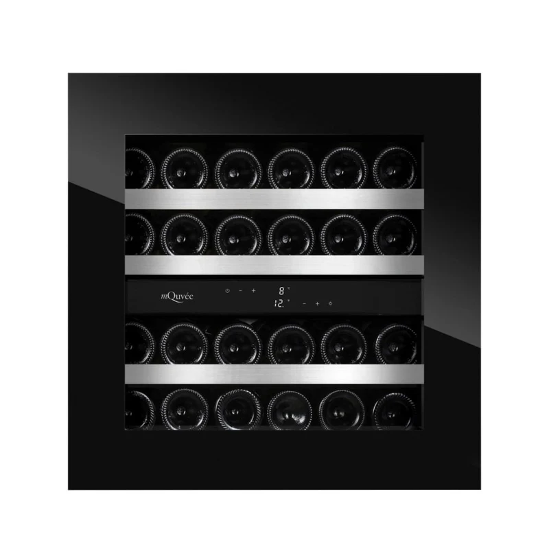 Weinkühlschrank 26 Flaschen mQuvée WineKeeper Exclusive 25D Push/Pull FullGlass Black