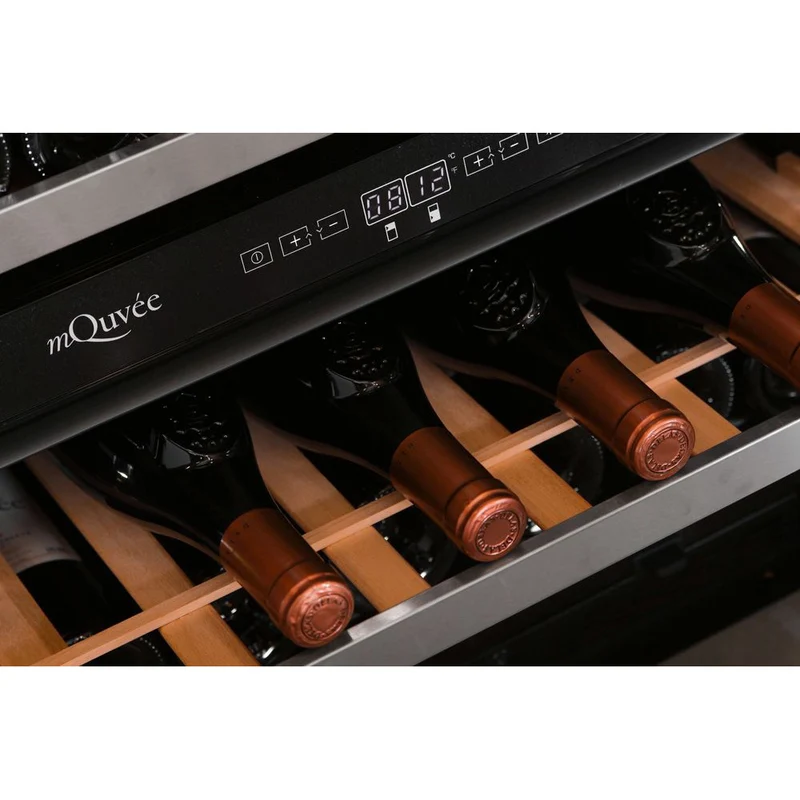Weinkühlschrank 26 Flaschen mQuvée WineKeeper Exclusive 25D Push/Pull FullGlass Black