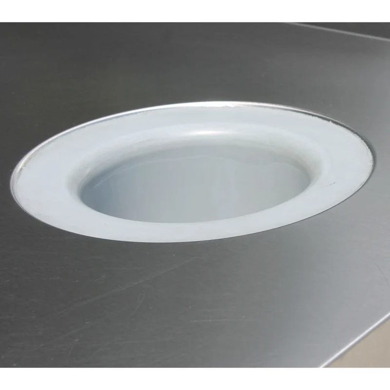 Edelstahl Arbeitstisch mit Aufkantung & Abwurfschacht , 1000x700 mm, TS1070D
