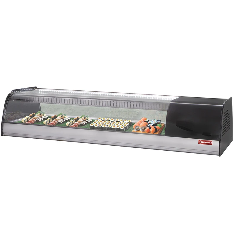 Sushi-Aufsatzkühlvitrine 173 cm mit gelochtem Doppelboden, TR8-SH/R6