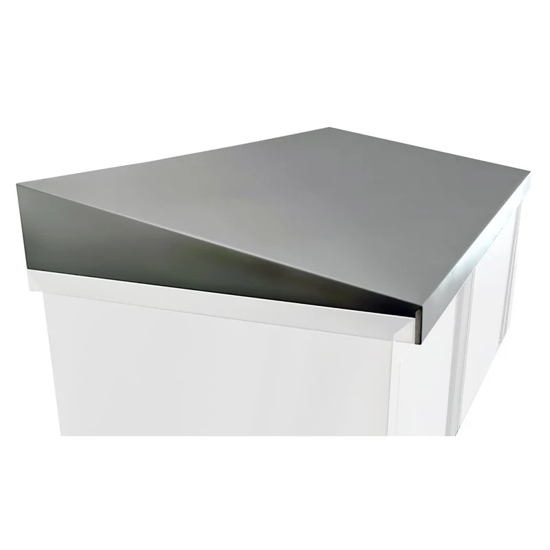 Schräger Schrankaufsatz aus Edelstahl , 2000 x 600 mm, TR6/20-U