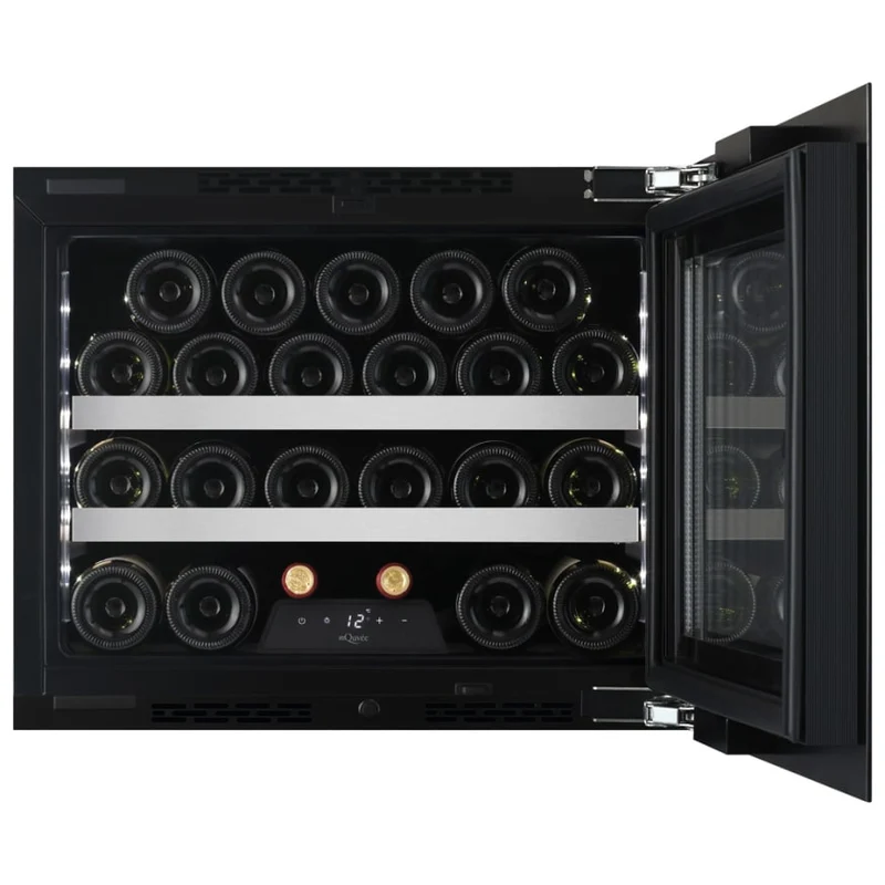 Weinkühlschrank 23 Flaschen mQuvée WineKeeper 23S Fullglass Black Push/Pull