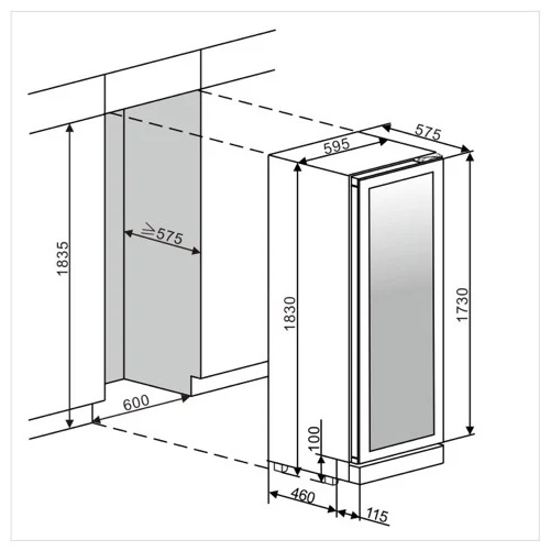 Weinkühlschrank 115 Flaschen mQuvée WineCave 187 Stainless