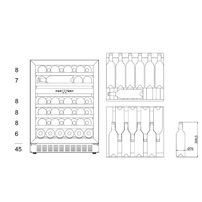 Weinkühlschrank 45 Flaschen mQuvée WineCave 780 60D Stainless