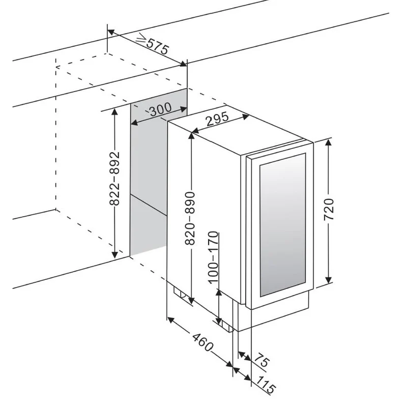 Weinkühlschrank 16 Flaschen mQuvée WineCave 720 30D Powder White