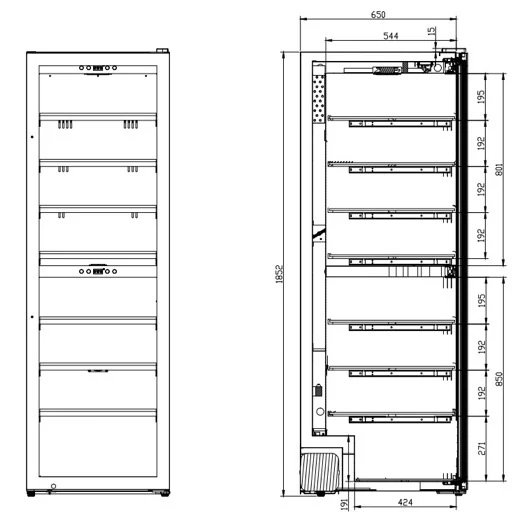 Weinkühlschrank 180 Flaschen mQuvée WineExpert 180 Fullglass Black