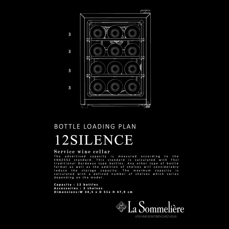Weinkühlschrank 12 Flaschen La Sommelière 12SILENCE