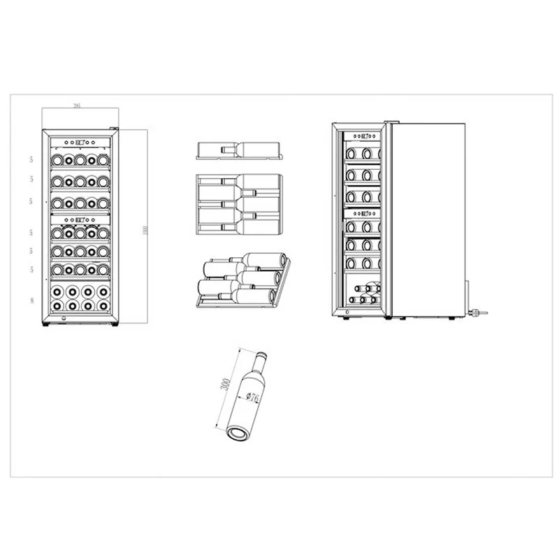 Weinkühlschrank 38 Flaschen mQuvée WineExpert 38 Fullglass Black
