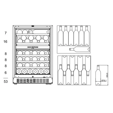 Weinkühlschrank 53 Flaschen mQuvée WineCave 780 60D Panel Ready