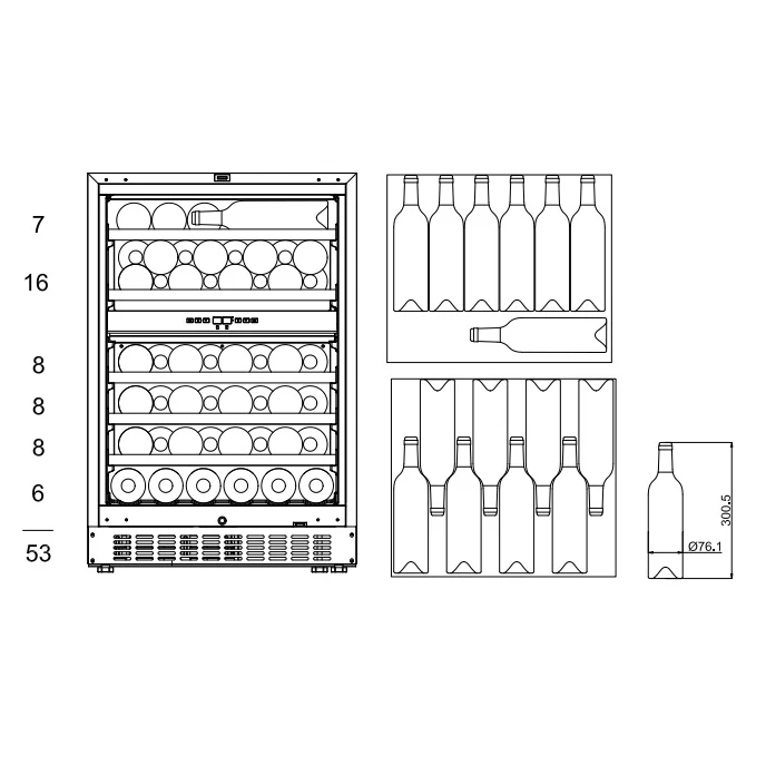 Weinkühlschrank 53 Flaschen mQuvée WineCave 780 60D Panel Ready