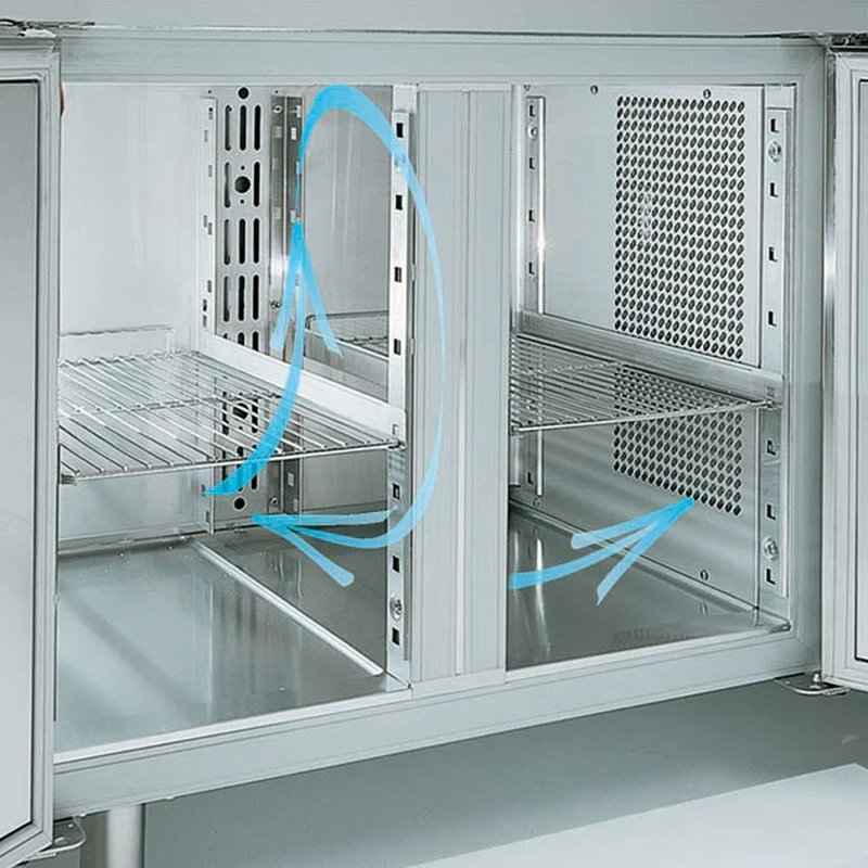 Tiefkühltisch 2-türig für externes Aggregat , Edelstahl , für Bleche 600x400 mm, TPS2B/H