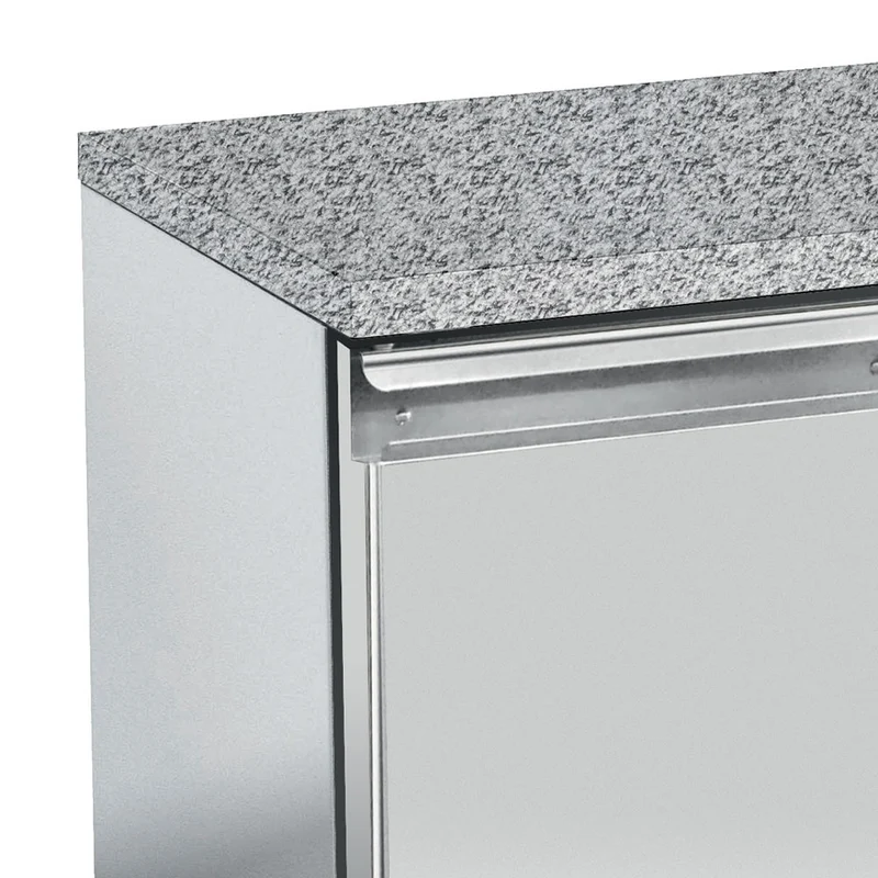 Pizzakühltisch mit Granitplatte , 4 Türen , für 600x400 Bleche, TP4N/HG-R2