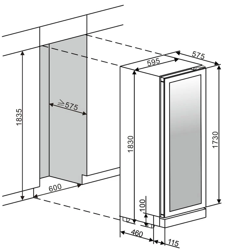 Weinkühlschrank 115 Flaschen mQuvée WineCave 187 Anthracite Black