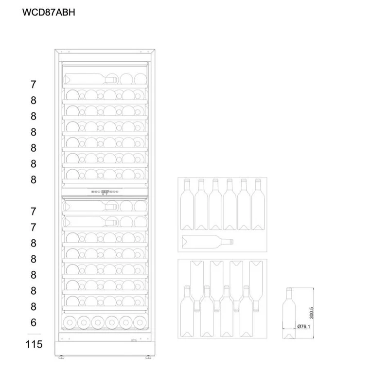 Weinkühlschrank 115 Flaschen mQuvée WineCave 187 Anthracite Black