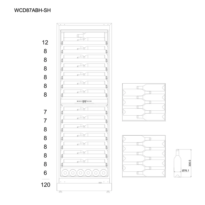 Weinkühlschrank 115 Flaschen mQuvée WineCave 187 Anthracite Black