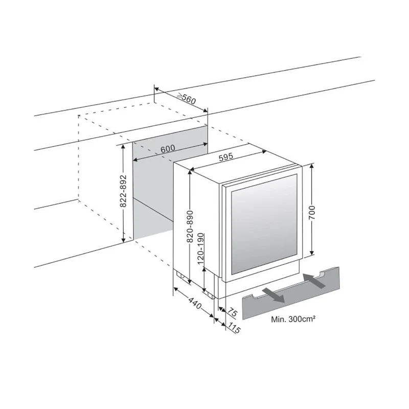 Weinkühlschrank 45 Flaschen mQuvée WineCave 700 60D Stainless