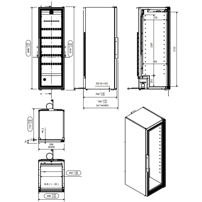 Weinklimaschrank 210 Flaschen mQuvée WineStore 800 Glass