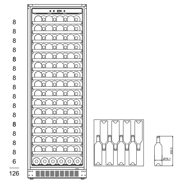 Weinklimaschrank 124 Flaschen mQuvée WineStore 177