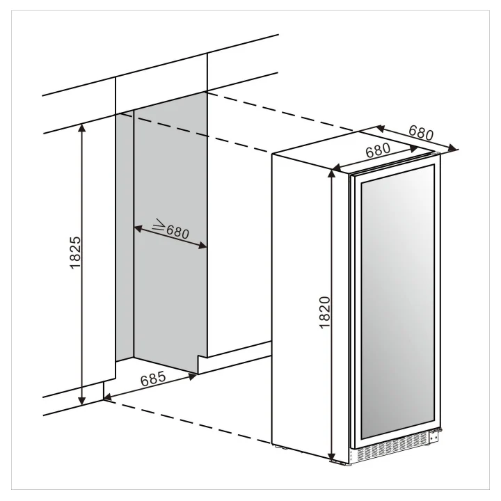 Weinklimaschrank 273 Flaschen mQuvée Velvet 220 Glass