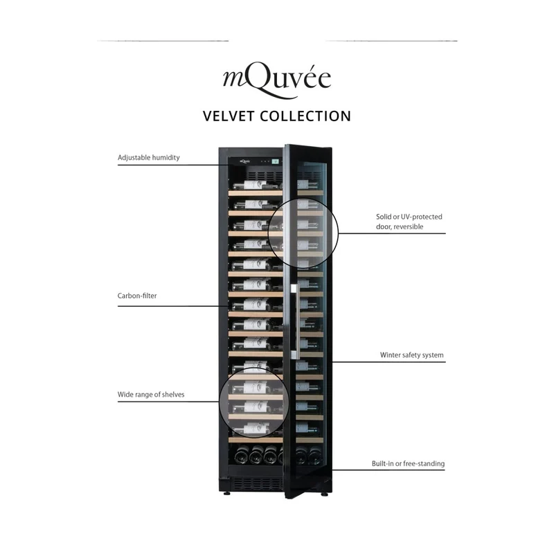 Weinklimaschrank 239 Flaschen mQuvée Velvet 170 Solid