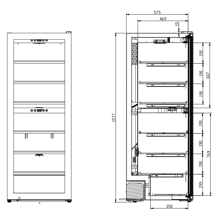 Weinkühlschrank 126 Flaschen mQuvée WineExpert 126 Fullglass Black