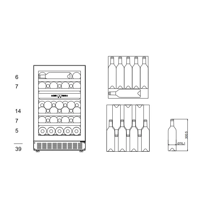 Weinkühlschrank 39 Flaschen mQuvée WineCave 700 50D Anthracite Black