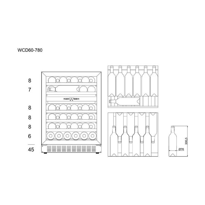 Weinkühlschrank 45 Flaschen mQuvée WineCave 780 60D Anthracite Black