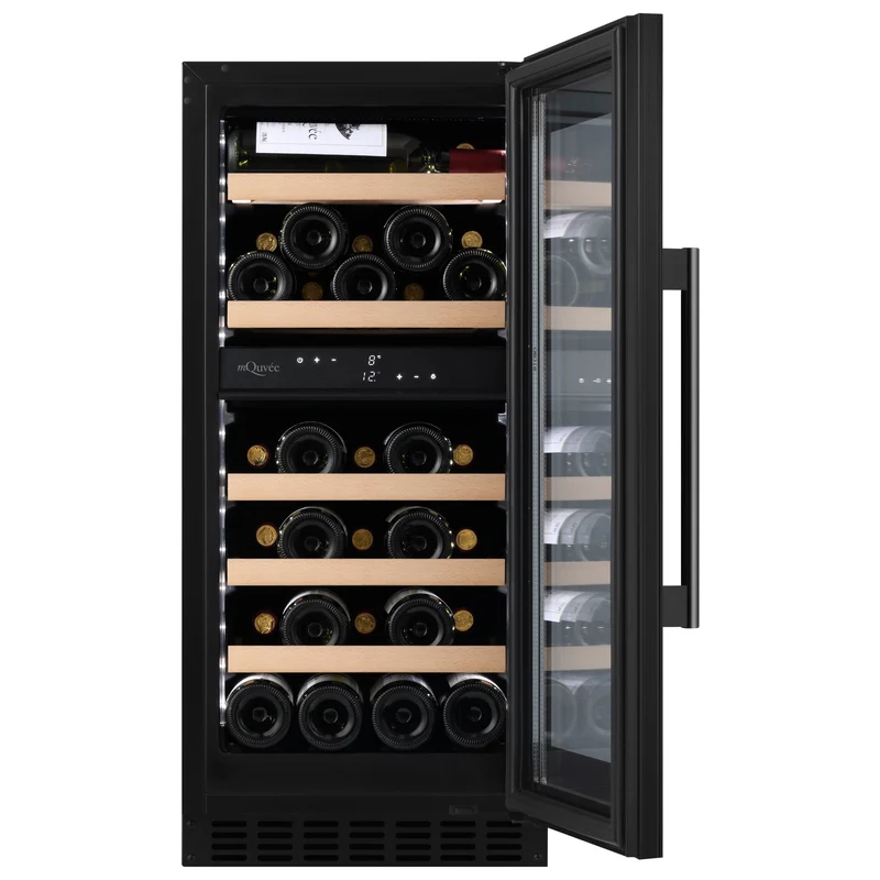 Weinkühlschrank 34 Flaschen mQuvée WineCave 800 40D Fullglass Black