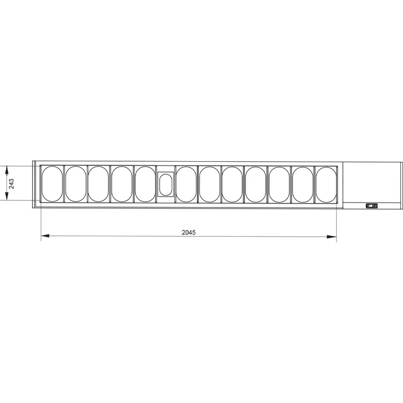 Professioneller Pizzakühltisch mit Kühlaufsatzvitrine, 2560 mm, TP361/P9_SX249G/PP9
