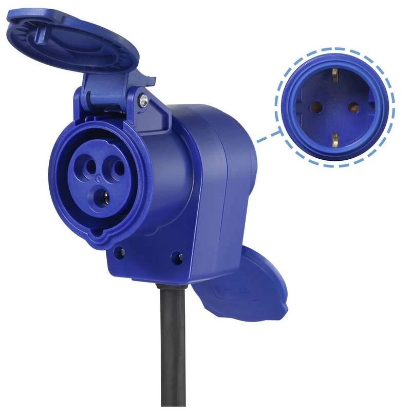 B-Ware Sygonix Kabeltrommel 25m CEE-Cara-Stecker 2 Steckdosen IP44 Schwarz 3000W