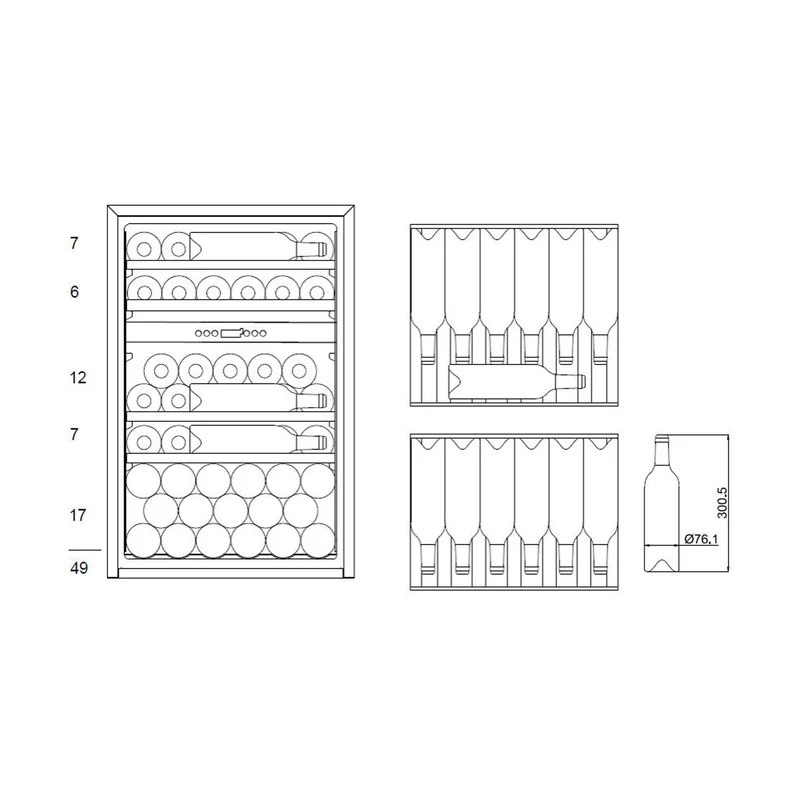 Weinkühlschrank 49 Flaschen mQuvée WineKeeper 49D Fullglass Black