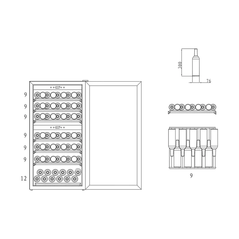 Weinkühlschrank 66 Flaschen mQuvée WineExpert 66 Fullglass Black