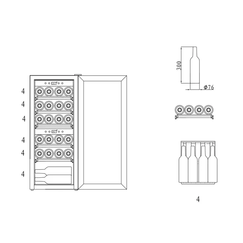 Weinkühlschrank 24 Flaschen mQuvée WineExpert 24 Fullglass Black