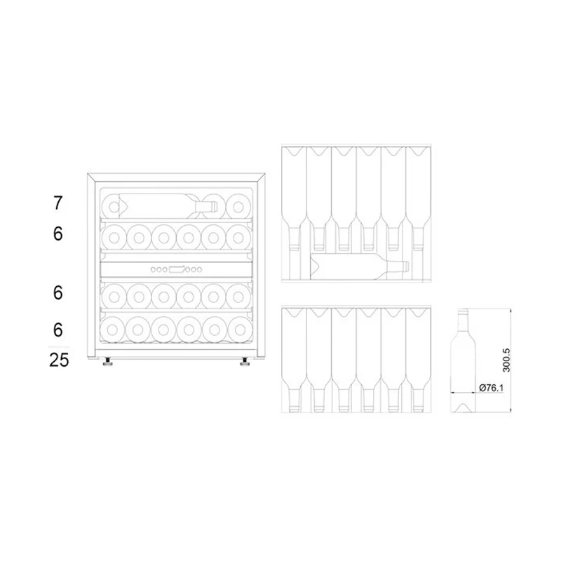 Weinkühlschrank 26 Flaschen mQuvée WineKeeper 25D Anthracite Black