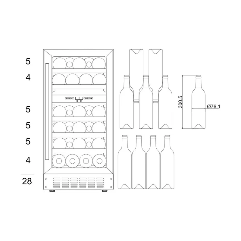 Weinkühlschrank 28 Flaschen mQuvée WineCave 700 40D Stainless