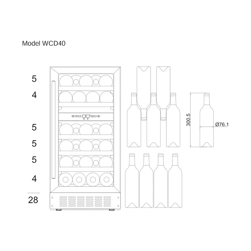 Weinkühlschrank 28 Flaschen mQuvée WineCave 700 40D Anthracite Black