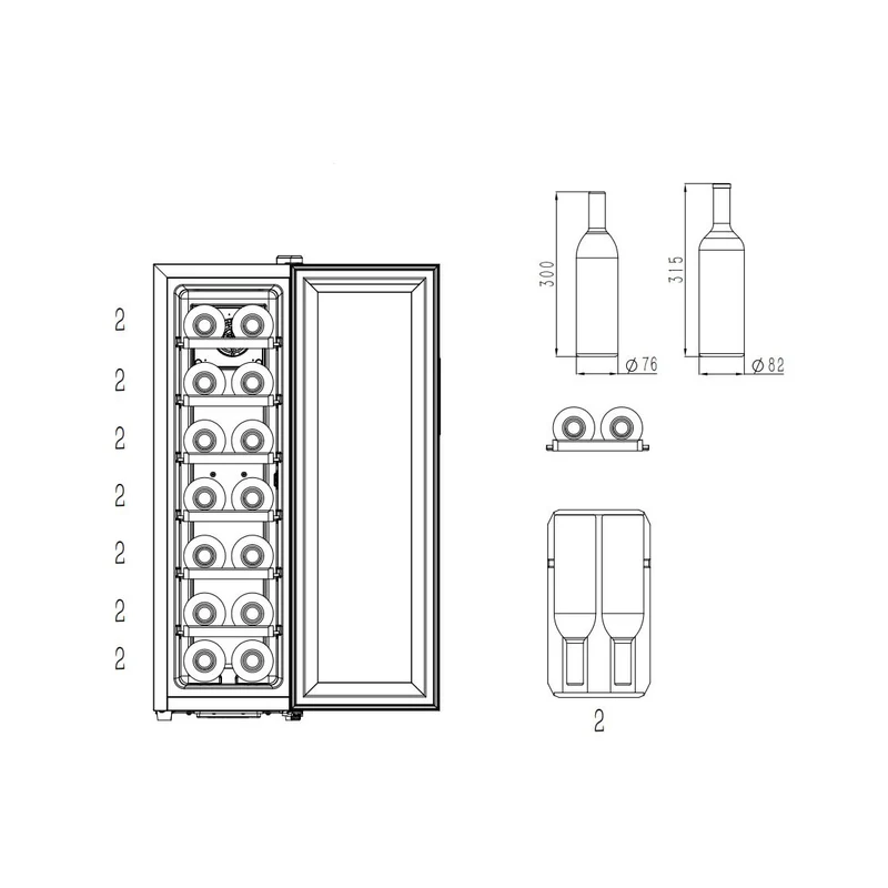 Weinkühlschrank 14 Flaschen Cavin Northern Collection 14 Black