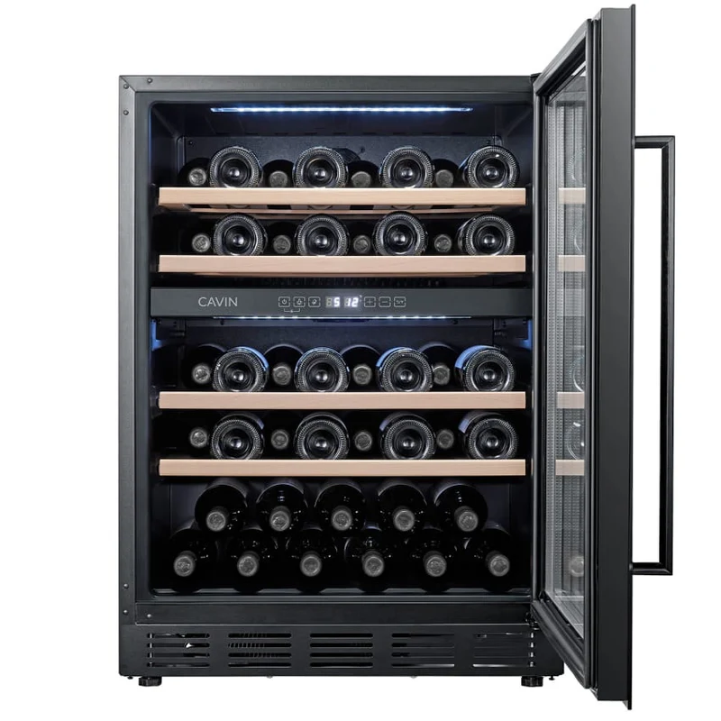 Weinkühlschrank 46 Flaschen Cavin Arctic Collection 60D Fullglass Black