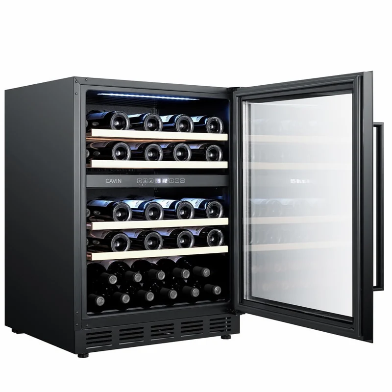 Weinkühlschrank 46 Flaschen Cavin Arctic Collection 60D Fullglass Black