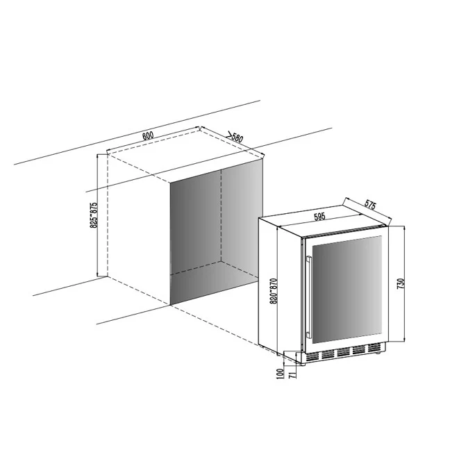 Weinkühlschrank 46 Flaschen Cavin Arctic Collection 60D Fullglass Black