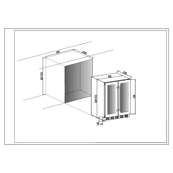 Weinkühlschrank 20 Flaschen Cavin Arctic Collection 60 Duo Fullglass Black