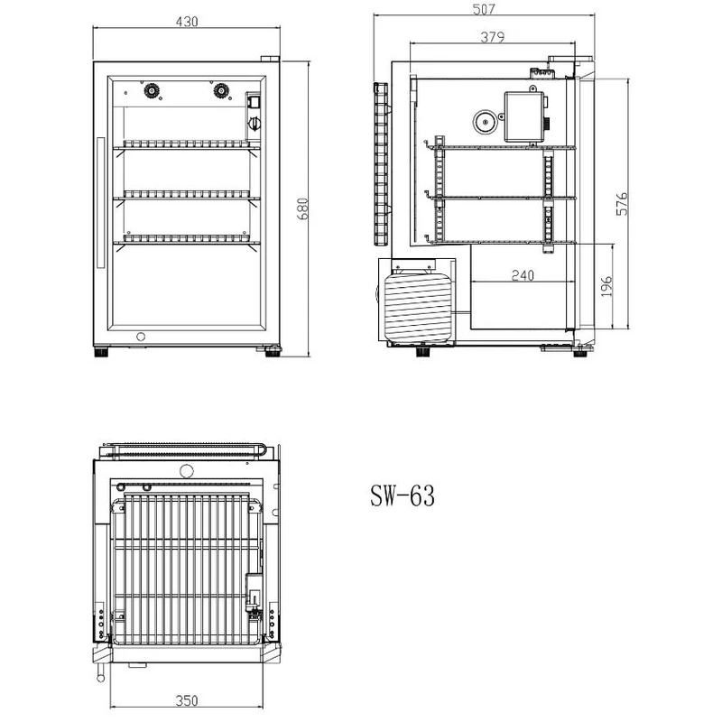 Bier- und Getränkekühlschrank Cavin Outdoor Collection 63 L Edelstahl