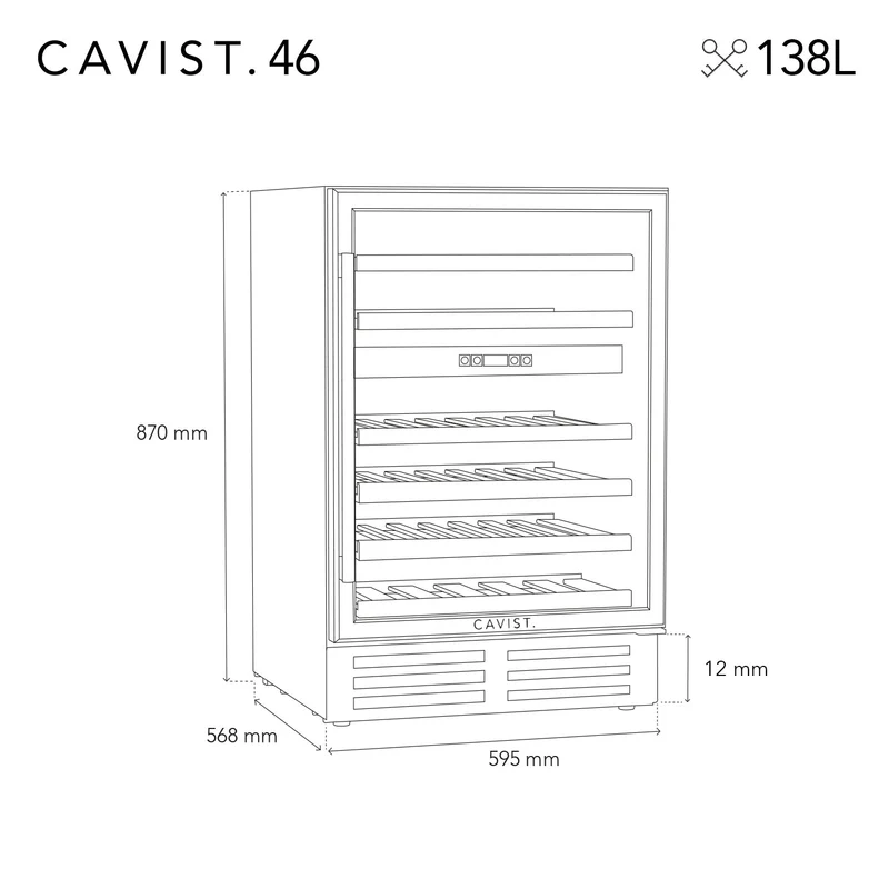 Weinkühlschrank 46 Flaschen Les Petits Champs CAVCED46