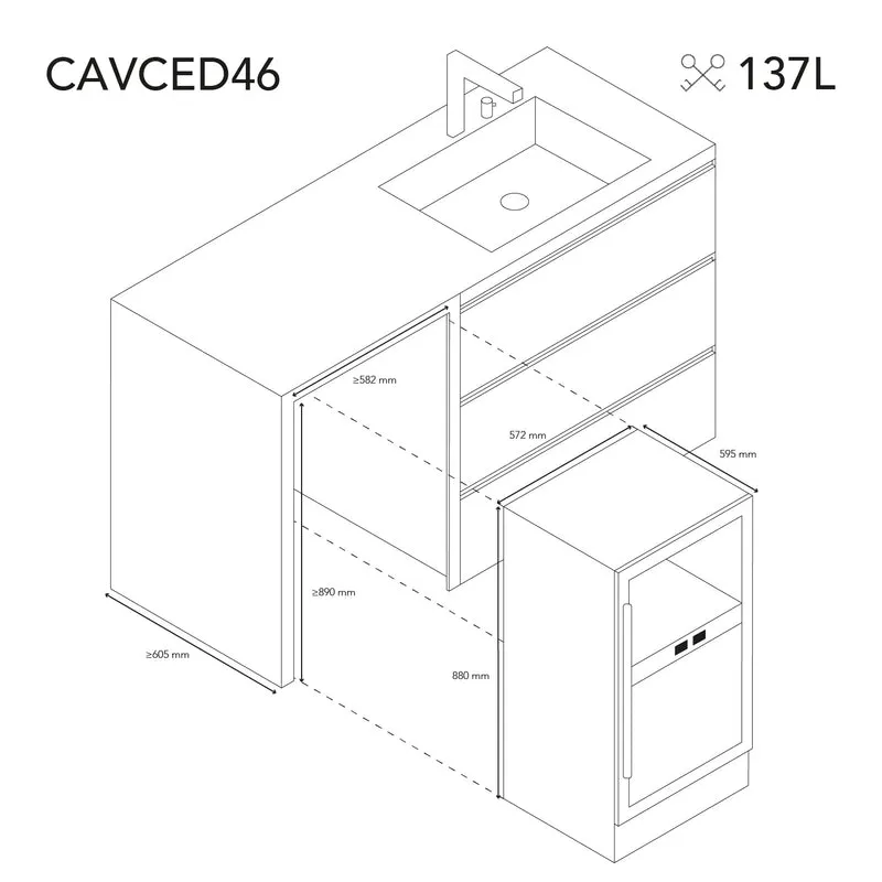 Weinkühlschrank 46 Flaschen Les Petits Champs CAVCED46