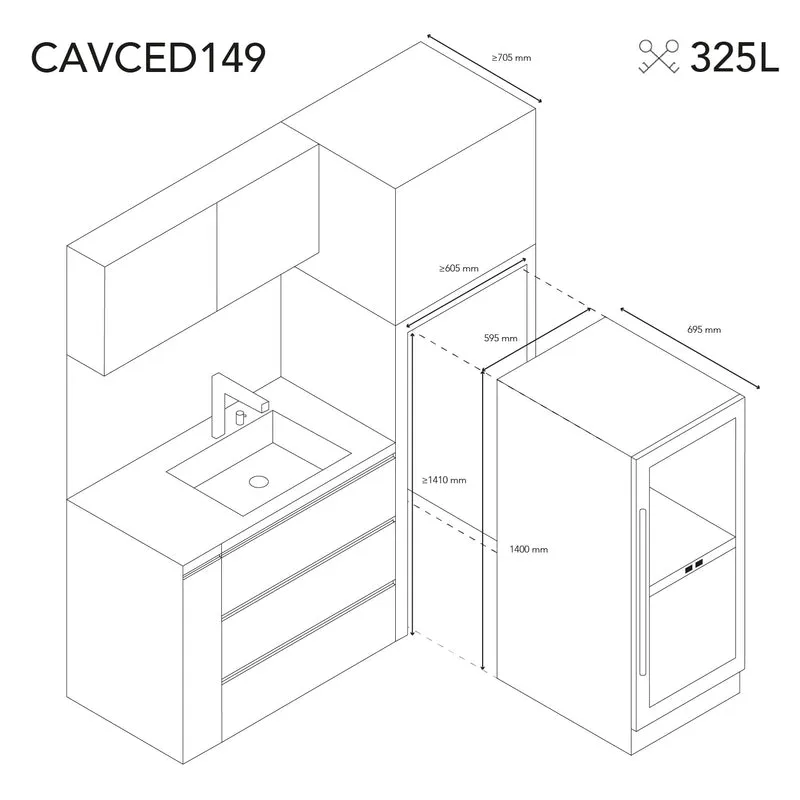 Weinkühlschrank 149 Flaschen Les Petits Champs CAVCED149