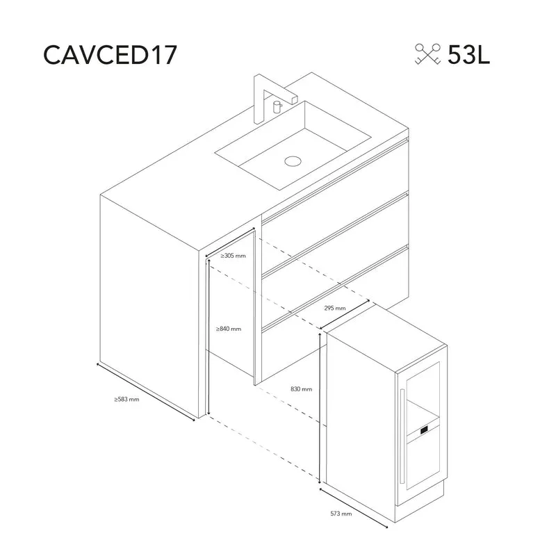 Weinkühlschrank 17 Flaschen Les Petits Champs CAVCED17