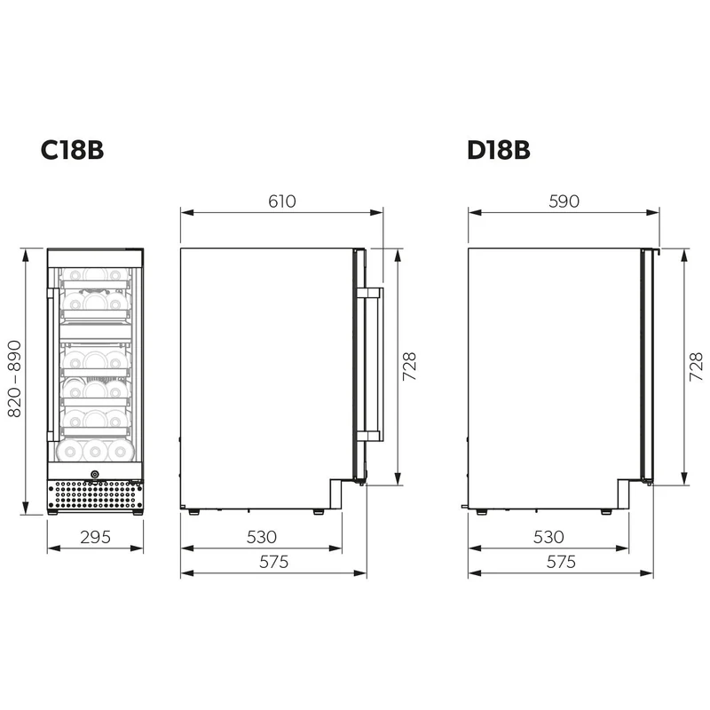 Weinkühlschrank 18 Flaschen Dometic D18B