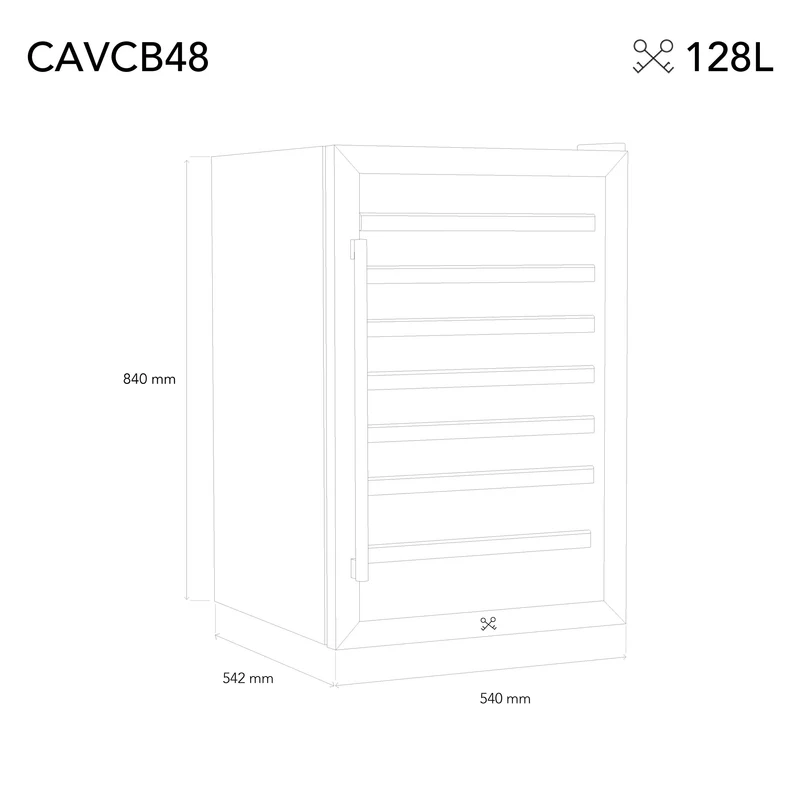 Weinkühlschrank 48 Flaschen Les Petits Champs CAVCB48 Black